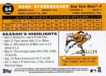 2017 Topps Archives - Peach #64 Noah Syndergaard Back