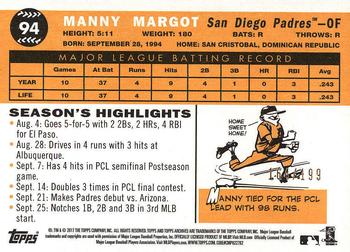 2017 Topps Archives - Peach #94 Manny Margot Back
