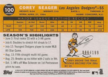 2017 Topps Archives - Peach #100 Corey Seager Back