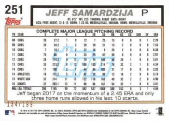 2017 Topps Archives - Peach #251 Jeff Samardzija Back