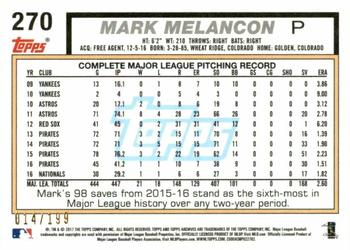 2017 Topps Archives - Peach #270 Mark Melancon Back