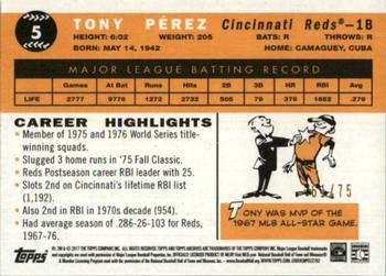 2017 Topps Archives - Blue #5 Tony Perez Back