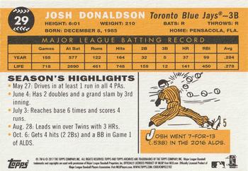 2017 Topps Archives - Blue #29 Josh Donaldson Back