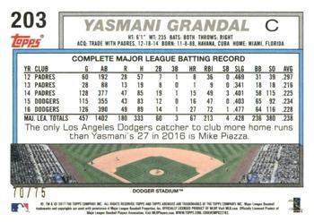2017 Topps Archives - Blue #203 Yasmani Grandal Back