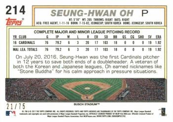 2017 Topps Archives - Blue #214 Seung-Hwan Oh Back