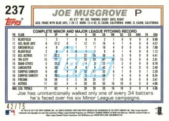 2017 Topps Archives - Blue #237 Joe Musgrove Back