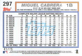 2017 Topps Archives - Blue #297 Miguel Cabrera Back