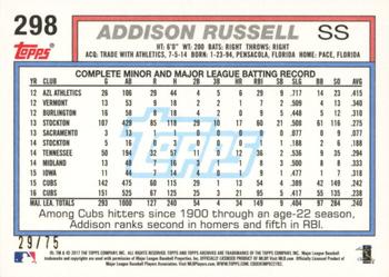 2017 Topps Archives - Blue #298 Addison Russell Back