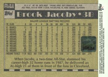 2003 Topps All-Time Fan Favorites - Archives Autographs #FFA-BJA Brook Jacoby Back