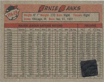 2003 Topps All-Time Fan Favorites - Archives Autographs #FFA-EB Ernie Banks Back