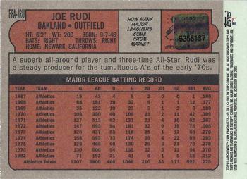 2003 Topps All-Time Fan Favorites - Archives Autographs #FFA-JRU Joe Rudi Back