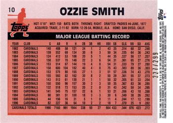 2003 Topps All-Time Fan Favorites - Refractors #10 Ozzie Smith Back