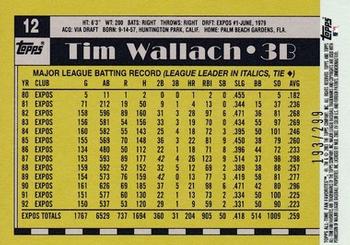 2003 Topps All-Time Fan Favorites - Refractors #12 Tim Wallach Back