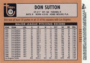 2003 Topps All-Time Fan Favorites - Refractors #18 Don Sutton Back