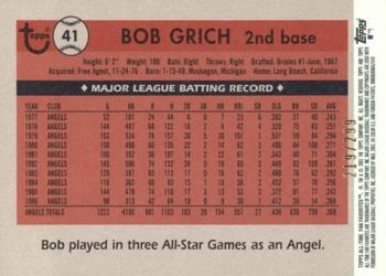 2003 Topps All-Time Fan Favorites - Refractors #41 Bob Grich Back