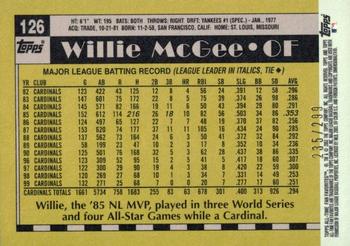 2003 Topps All-Time Fan Favorites - Refractors #126 Willie McGee Back
