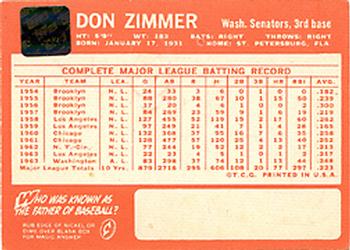 2003 Topps All-Time Fan Favorites - Don Zimmer AutoProofs #10 Don Zimmer Back