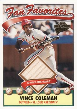 2003 Topps All-Time Fan Favorites - Relics #FFR-VC Vince Coleman Front