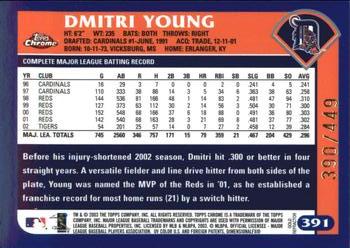 2003 Topps Chrome - Gold Refractors #391 Dmitri Young Back