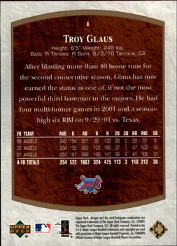 2001 Upper Deck Ultimate Collection #1 Troy Glaus Back