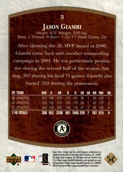 2001 Upper Deck Ultimate Collection #3 Jason Giambi Back