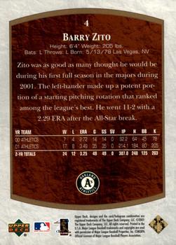 2001 Upper Deck Ultimate Collection #4 Barry Zito Back