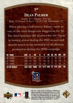 2001 Upper Deck Ultimate Collection #30 Dean Palmer Back