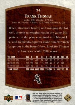 2001 Upper Deck Ultimate Collection #34 Frank Thomas Back