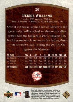 2001 Upper Deck Ultimate Collection #39 Bernie Williams Back