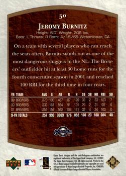 2001 Upper Deck Ultimate Collection #50 Jeromy Burnitz Back