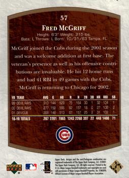 2001 Upper Deck Ultimate Collection #57 Fred McGriff Back