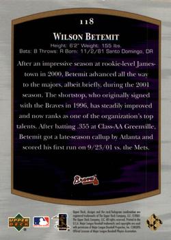 2001 Upper Deck Ultimate Collection #118 Wilson Betemit Back