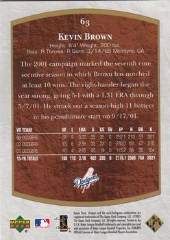 2001 Upper Deck Ultimate Collection #63 Kevin Brown Back