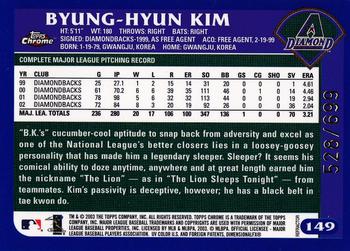 2003 Topps Chrome - Refractors #149 Byung-Hyun Kim Back