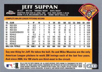 2003 Topps Chrome - Silver Refractors #231 Jeff Suppan Back