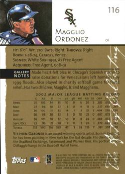 2003 Topps Gallery - Artist's Proofs #116 Magglio Ordonez Back