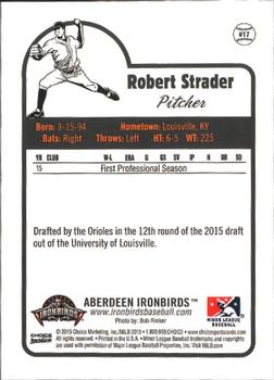 2015 Choice Aberdeen IronBirds #17 Robert Strader Back