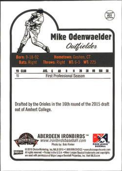2015 Choice Aberdeen IronBirds #31 Mike Odenwaelder Back