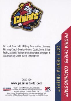 2015 Choice Peoria Chiefs #29 Jobel Jimenez / Dernier Orozco / Brian Pruitt / Brent Neuharth / Kevin Schmalzried Back