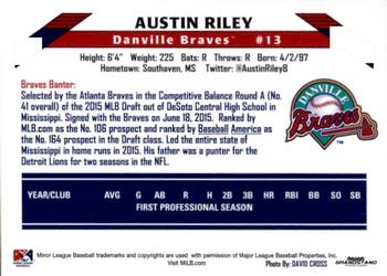 2015 Grandstand Danville Braves #NNO Austin Riley Back