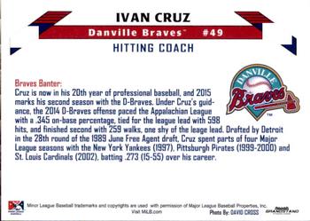 2015 Grandstand Danville Braves #NNO Ivan Cruz Back