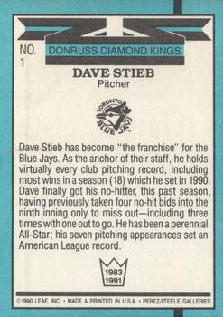 1991 Donruss #1 Dave Stieb Back