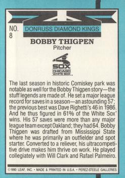 1991 Donruss #8 Bobby Thigpen Back