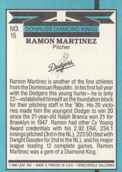 1991 Donruss #15 Ramon Martinez Back