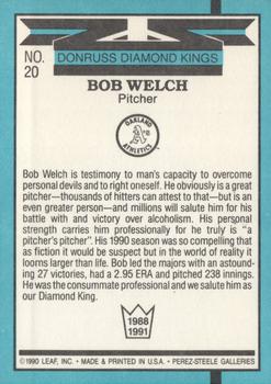 1991 Donruss #20 Bob Welch Back