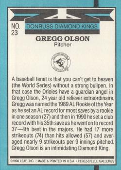 1991 Donruss #23 Gregg Olson Back