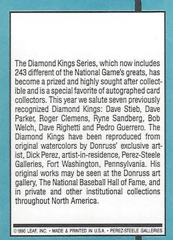 1991 Donruss #27 Diamond Kings Checklist 1-27 Back