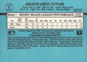 1991 Donruss #40 Milt Cuyler Back