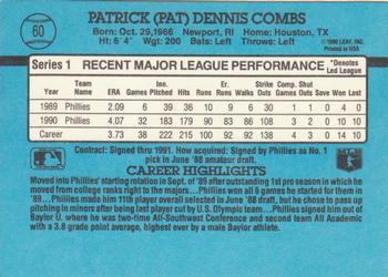 1991 Donruss #60 Pat Combs Back