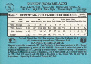1991 Donruss #69 Bob Milacki Back